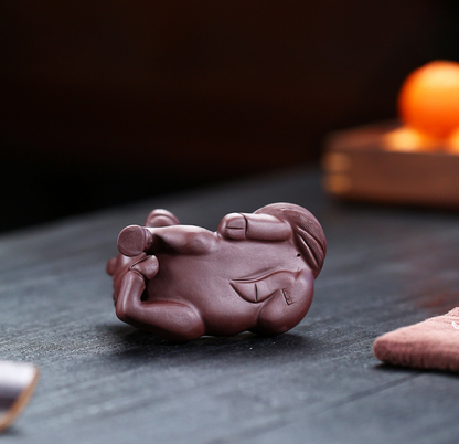 Yixing handmade purple sand sculpture tea tray decoration tea pet horse