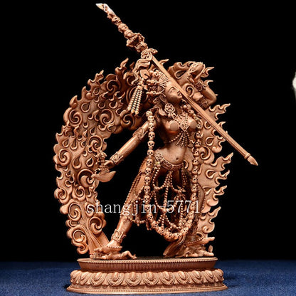 Exquisite Red Copper Carving Vajrayogini Buddha Statue Tibet Buddhism Statue