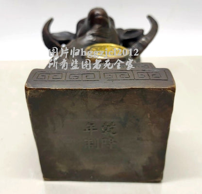 Brass Carved Goat Head Statue Paperweight Animal Collections Home Decor