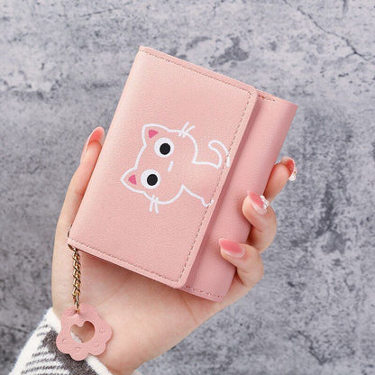 Wallet Cute Short Wallet Leather Small Purse Money Bag Card Holder 11.5x2x9 cm