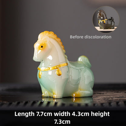Resin Chinese Color Change Horse Tea Pet 7.7cm 3in Kung Fu Tea Tray Tea Ceremony