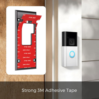 No Drill Doorbell Mount for Battery Doorbell (2024 Release) - Strong Adhesive Mo