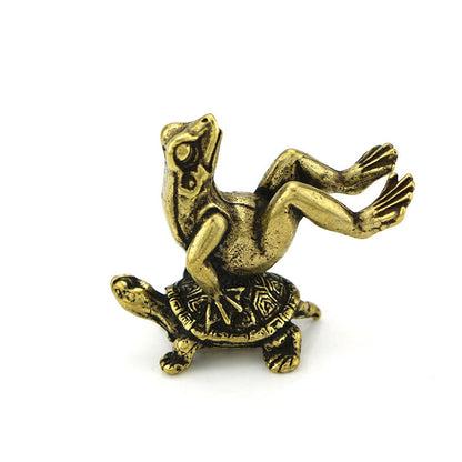Antique Bronze Tortoise Frog Ornaments Tea Pet Incense Sticks Chinese Accessorie