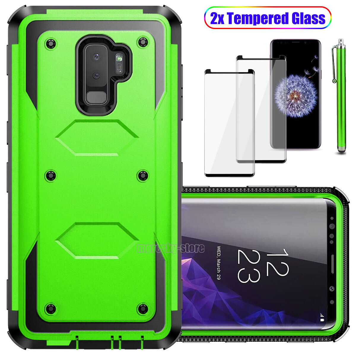 For Samsung Galaxy S9 /S9 Plus Case Impact Hard Cover / Tempered Glass Protector