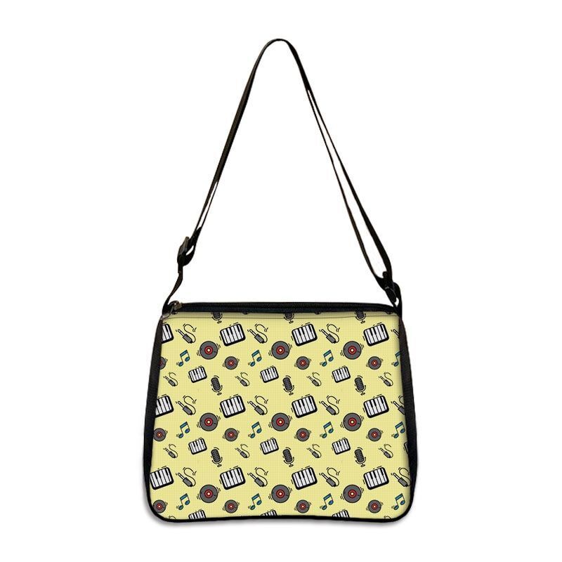Music Print Handbags Causal Shoulder Bags Crossbody Purse Satchel Messenger Bag