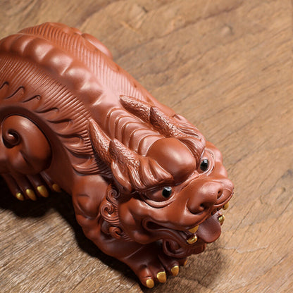13cm Tea Pet Yixing Zisha Brave Troops Tea Play Animal Statue Table Decoration