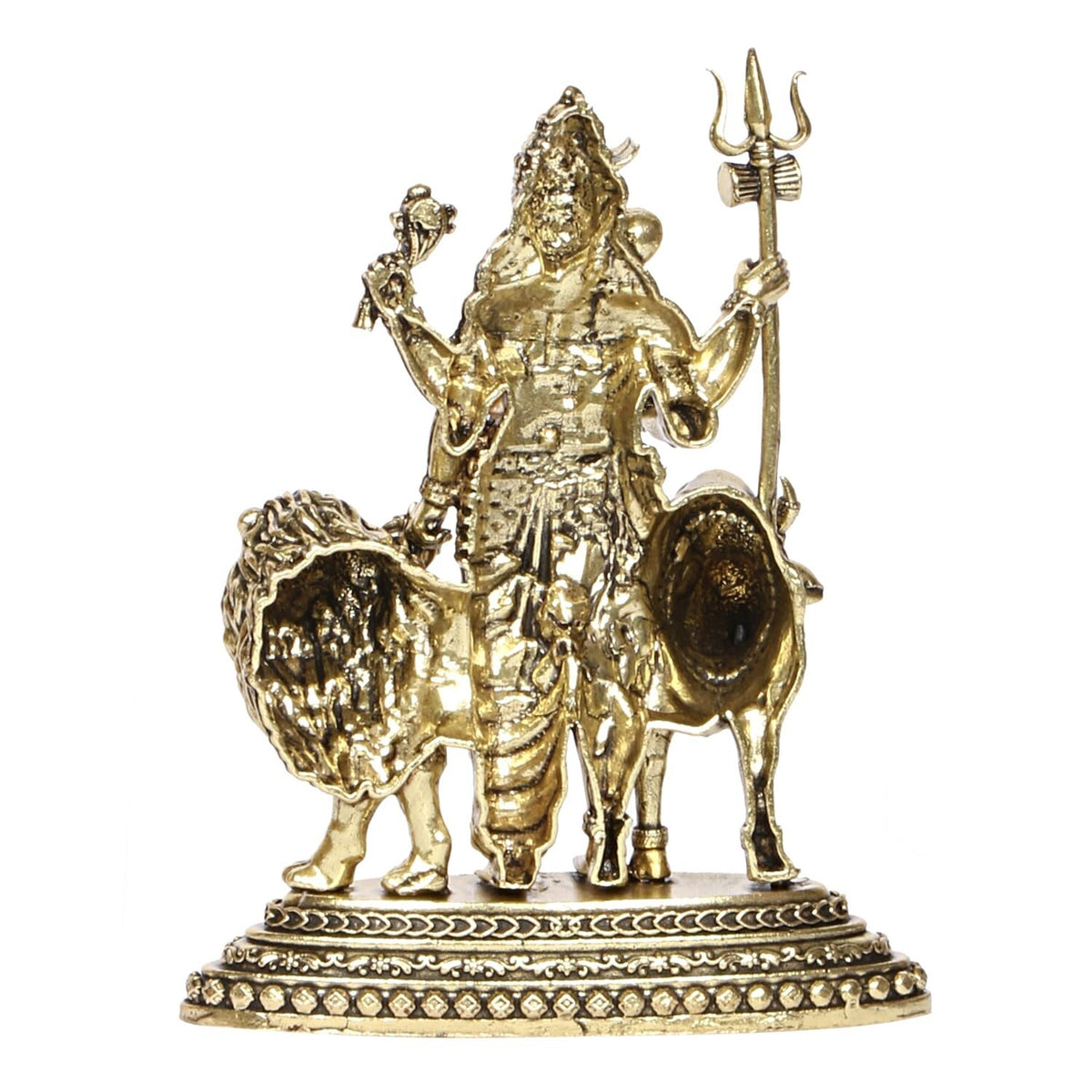 Hindu God Lord Brass Ardhnarishwar Shiv Parvati Avatar Idol Statute Figurine