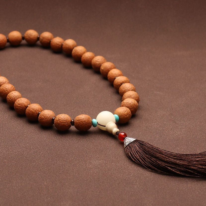 Nepal Bodhi Seed 108 Beads Meditation Mala Necklace for Men Women