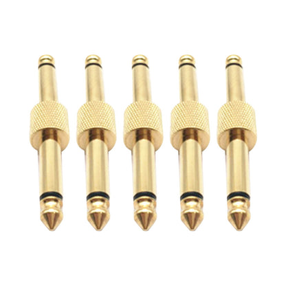 5PCS New 6.35mm male to male Mono audio adapter With gold plated design