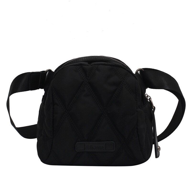Women Nylon Quilted Roomy Black Handbag Lady Cute Autumn And Winter Trends Smart