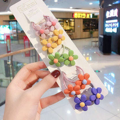 Hair Bands 10/20 Pcs/Bag Shiny Flowers Baby Scrunchies Rubber Kids Accessories