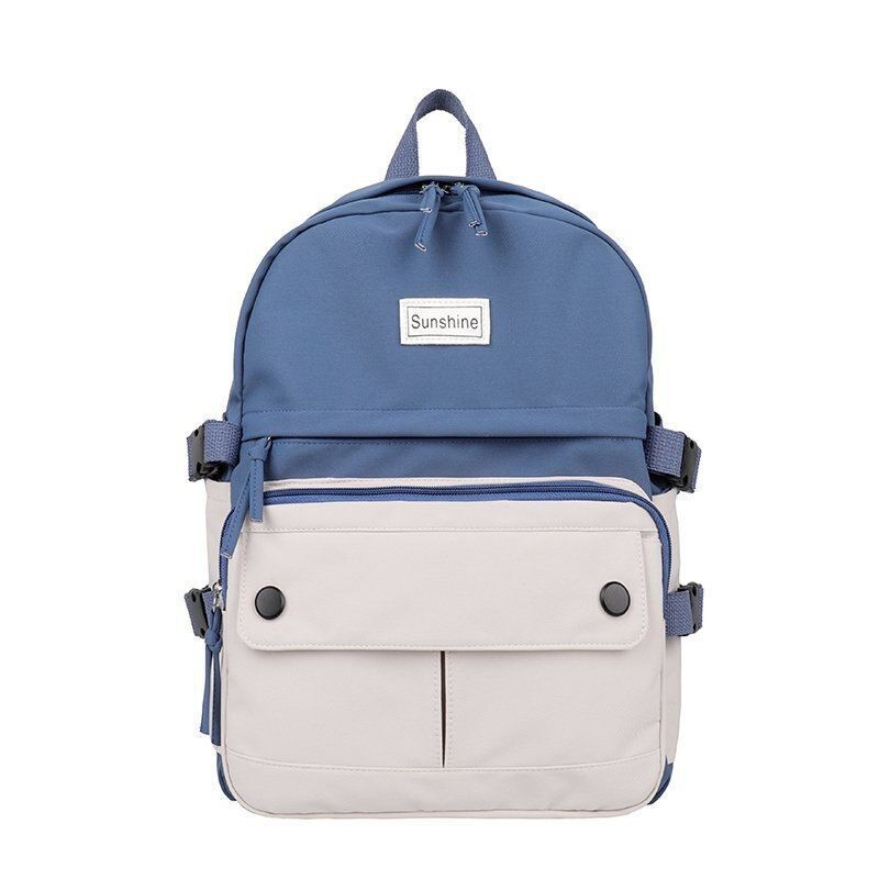 Stitching Contrast Backpack Fashion Cute Student Canvas School Bags Travelling