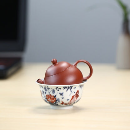 Full Handmade Tea Pot Real Yixing Zisha Zhu Clay Pot 120ml Ceramic Tea Cup New