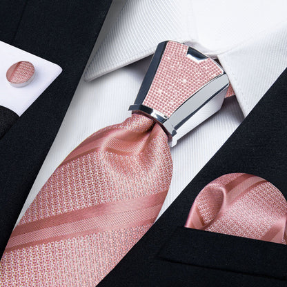 Men Necktie 3Pcs Luxury Striped Ties Cufflinks Pocket Square Wedding Accessories