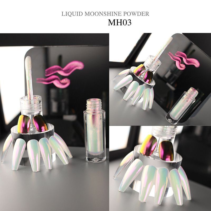 Liquid Nail Art Glitters 6 Colors Aurora Metallic Magic Mirror Moonlight Pigment