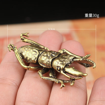 Brass Unicorn Fairy Tea Pet Simulation Retro Beetle Beetle Decoration Ornament