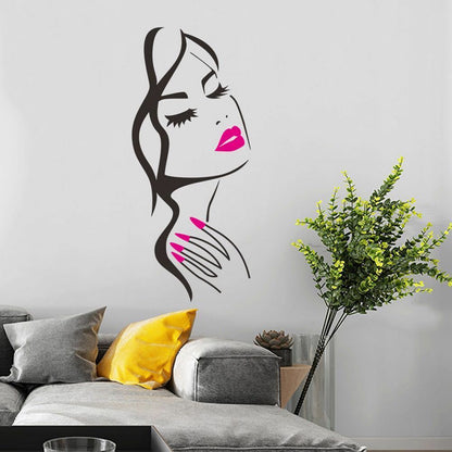 Wall Stickers Vinyl Eyelashes Decals Girls Bedroom Eyebrows Store Beauty Decor