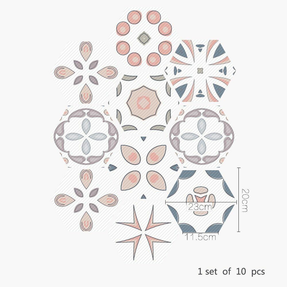 Floor Wall Stickers Tile Anti-Slip Self-Adhesive Waterproof Bathroom Kitchen PVC