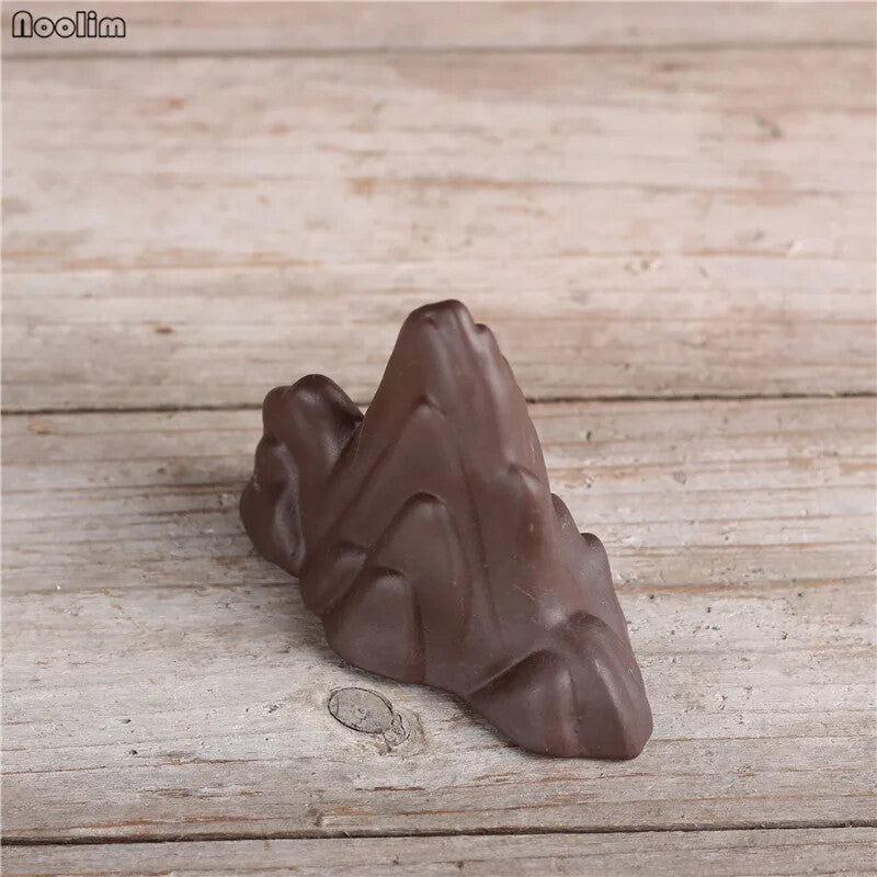Chinese Ceramic Tea Pet Purple Clay Hill Ornaments Porch Mountain Decoration