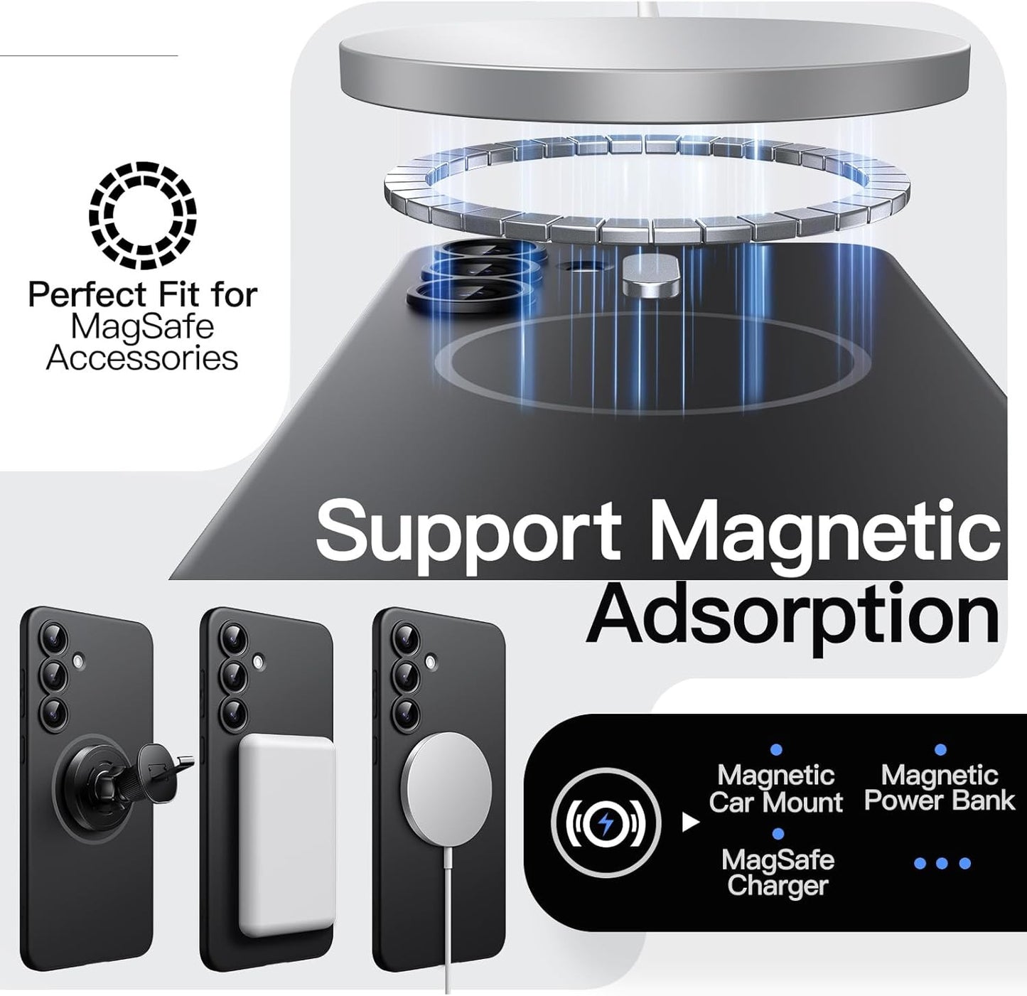 Magnetic Slim Case for Samsung Galaxy S25 FE, Compatible with Magsafe, Camera Le