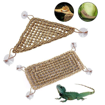 Reptile Hammock Seaweed Mat Small Hermit Bed Crabs Lounger Terrarium Decoration