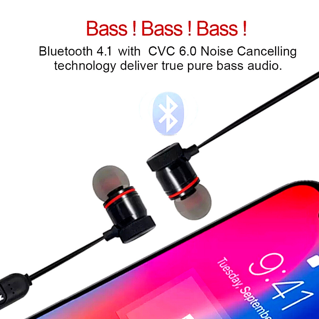 Headphones Wireless Bluetooth Sport Gym Earphones Earbuds Headset with MIC Bass