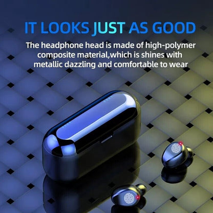Waterproof Bluetooth 5.0 Earbuds Stereo Sport Wireless Headphones in Ear Headset