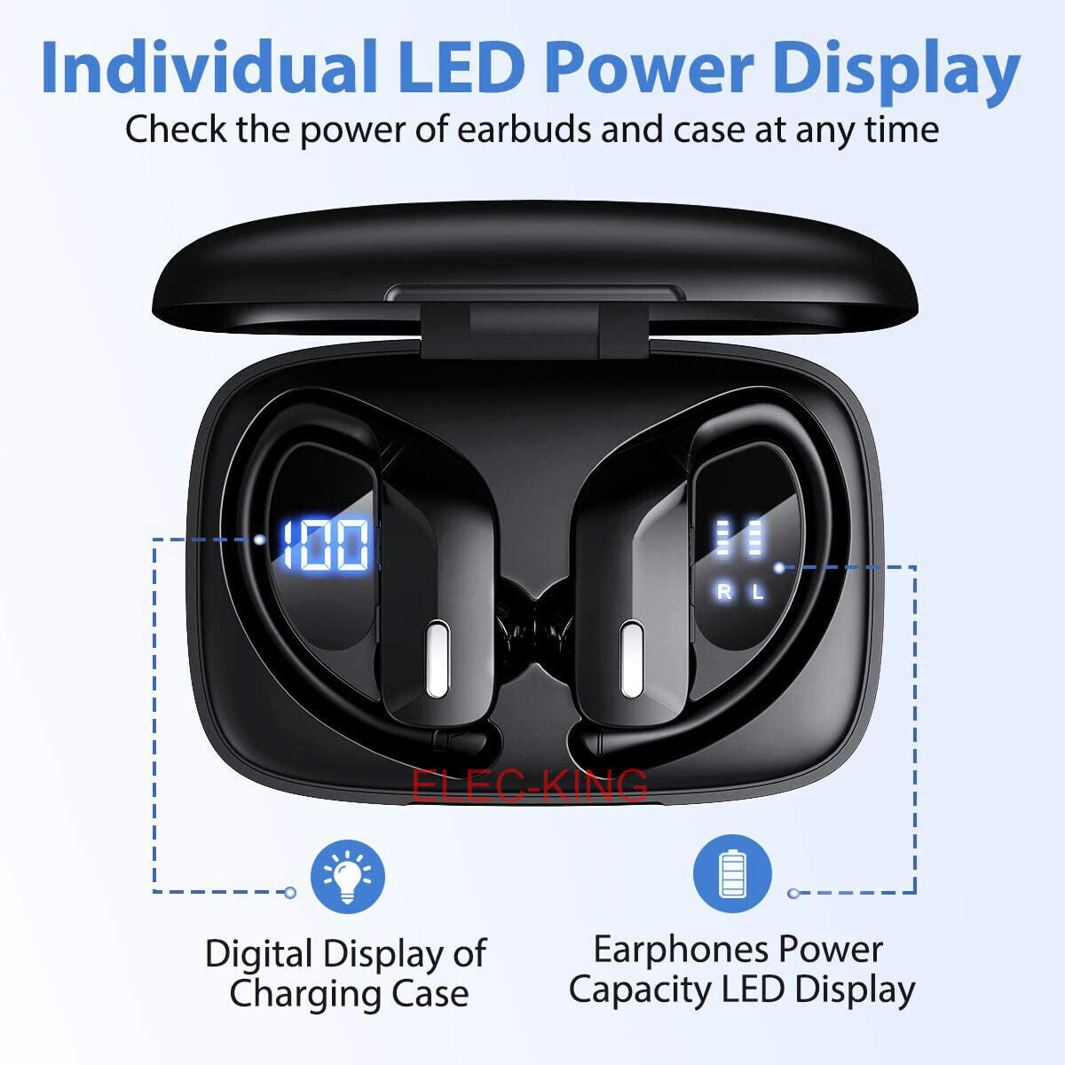 Bluetooth 5.0 Headset TWS Wireless Earphones Earbuds Stereo Headphones Ear Hook
