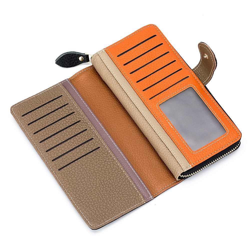 Genuine Cow Leather Long Wallets Coins Purses Clutches Bags Handbag Card Holders