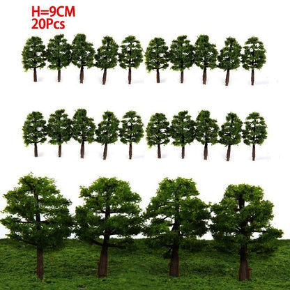 Miniature Tree Model 20Pcs Plastic Train Railroad Layout Scenery Landscape Decor