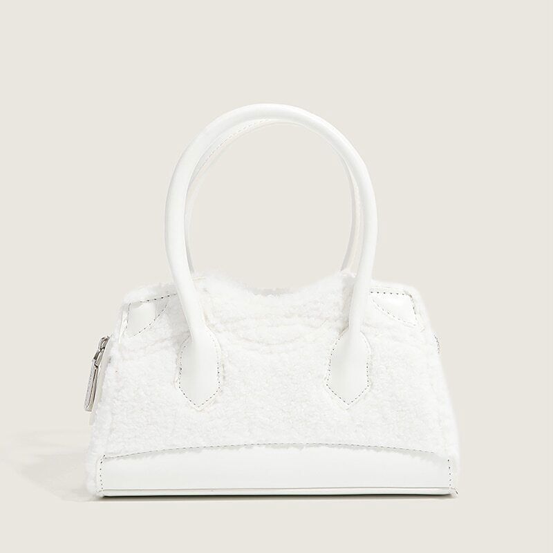 Handbags Women Shoulder Bags Ladies Wool PU Leather Shell Bags