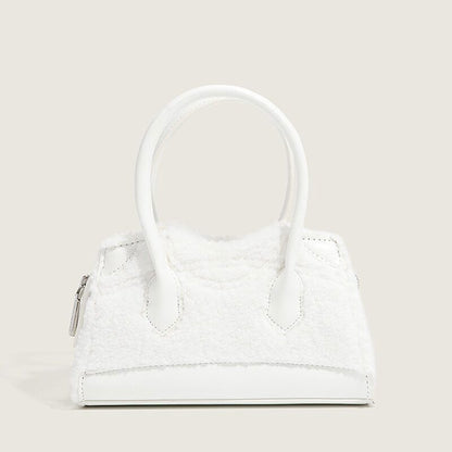 Handbags Women Shoulder Bags Ladies Wool PU Leather Shell Bags