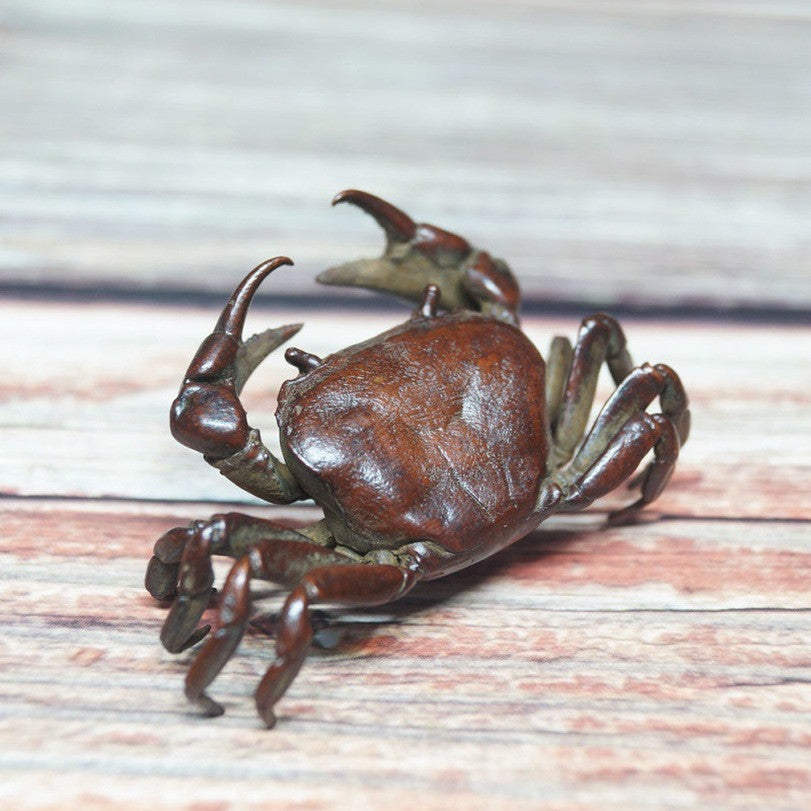 Chinese copper Crab table Ornament Statue Tea Pet home decoration fortune Luck