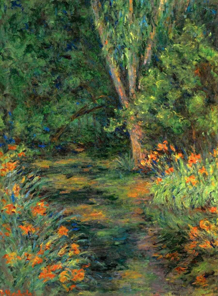 Dream-art Oil painting landscape art Flowers-in-the-Garden-Blanche-Hochede-Monet