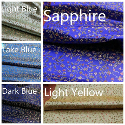 Chinese Jacquard Brocade Floral Satin Fabric for Clothes Bedding Upholstery DIY