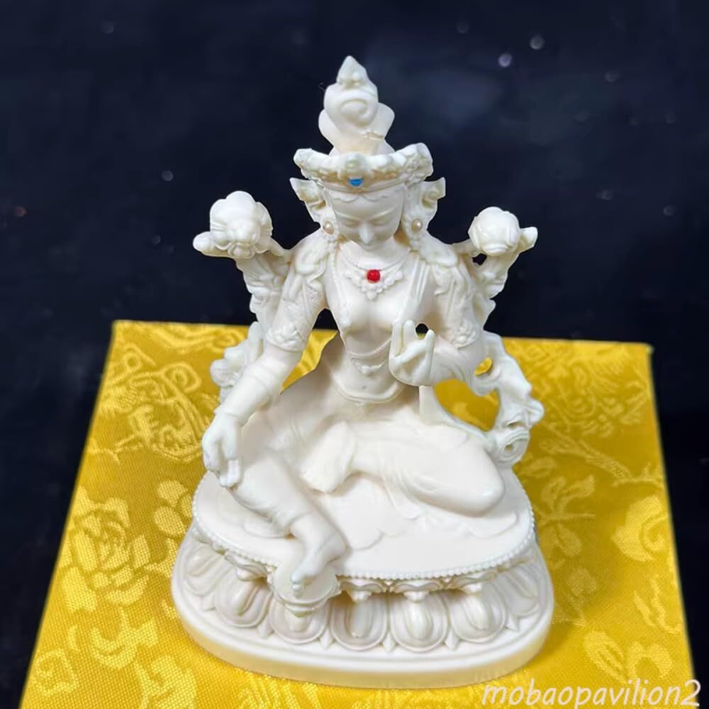 12cm New Green Mother Buddha Statue Worshipping Home Decoration