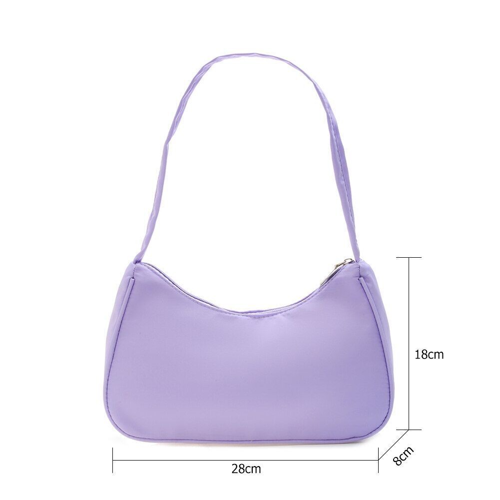 Underarm Bag Retro Nylon Vintage Simple Women Zipper Shoulder Handbag 28*18*8 CM