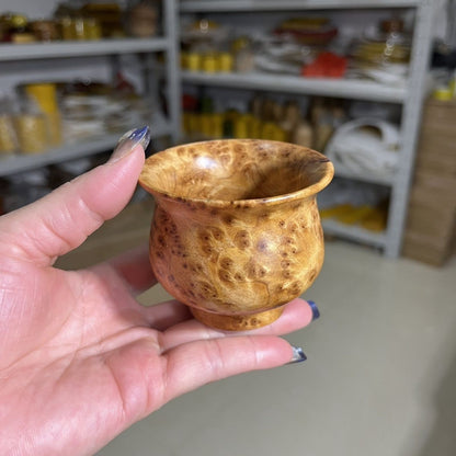 Natural Fir Burl Wood Bowl Chinese Home Tea Cup Heat Resistant Tableware