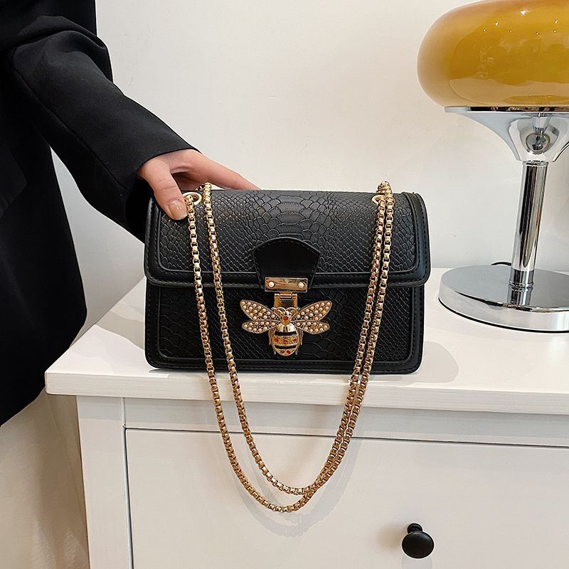 Women's Fashion Luxury Bag Crocodile Pattern One Shoulder Messenger Bag Chain