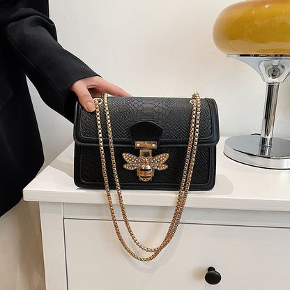 Women's Fashion Luxury Bag Crocodile Pattern One Shoulder Messenger Bag Chain