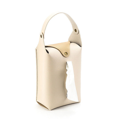 Car Auto Kitchen Bathroom PU Leather Hanging Tissue Bag Tissue Box Paper Holder