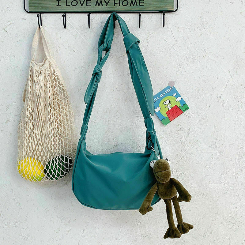 solid color canvas bag women's version student One Shoulder Messenger Bag