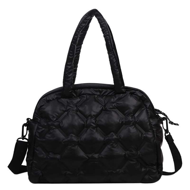Large Shoulder Bag Waterproof Nylon Purse Pad Cotton Feather Down Shoulder Bag