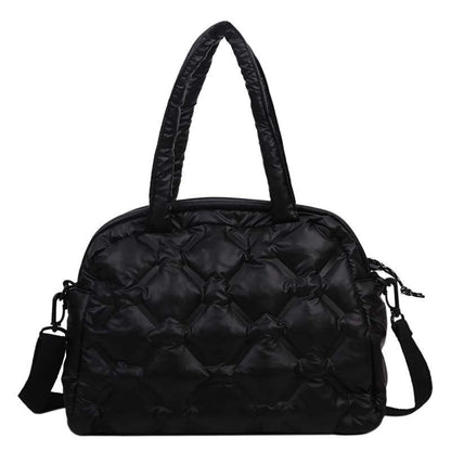 Large Shoulder Bag Waterproof Nylon Purse Pad Cotton Feather Down Shoulder Bag