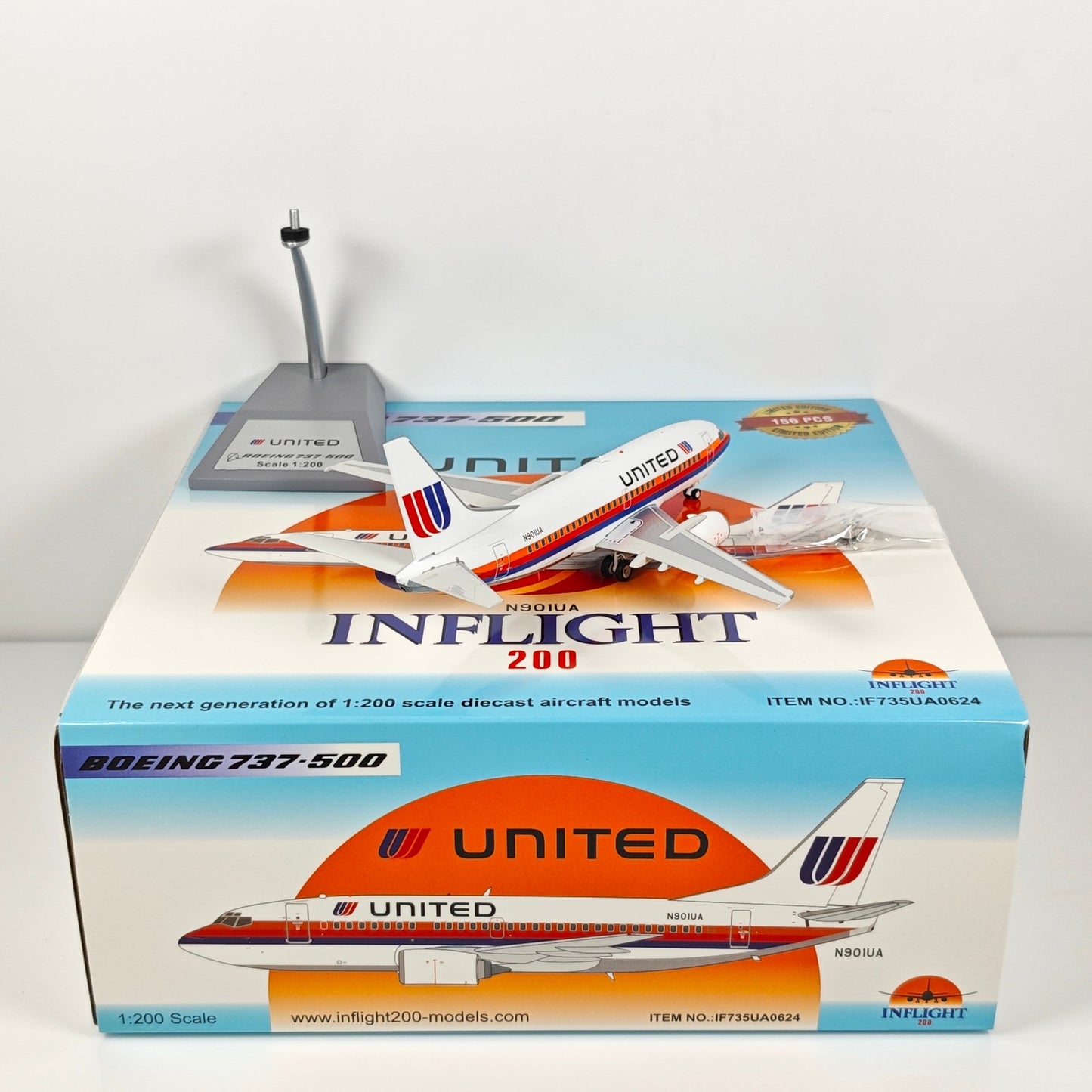 1:200 InFlight United B737-500 N901UA Passenger Airplane Diecast Plane Model