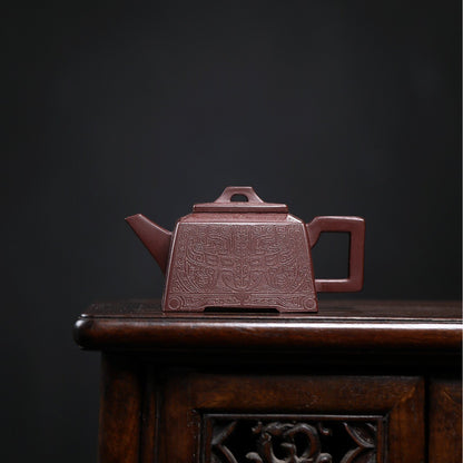 Full Handmade Tea Pot Marked Chinese Real Yixing Zisha Purple Clay Pot Boutique