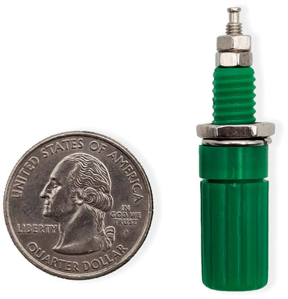 8 Pack Green 5-Way Binding Post, Insulated, Accepts Banana Plug or Spade Lug