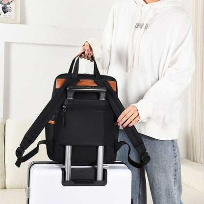 Laptop Backpack Teenagers Waterproof Travel Bags Student Black 37*29*12CM Oxford