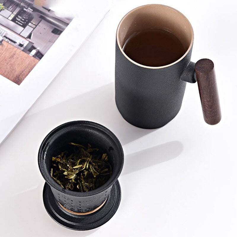 Chinese Travel Tea Set Black Ceramic Portable Teapot Porcelain Teaset