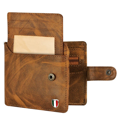 Brand New Authentic Tan BI-Fold Genuine Leather Mens Wallet